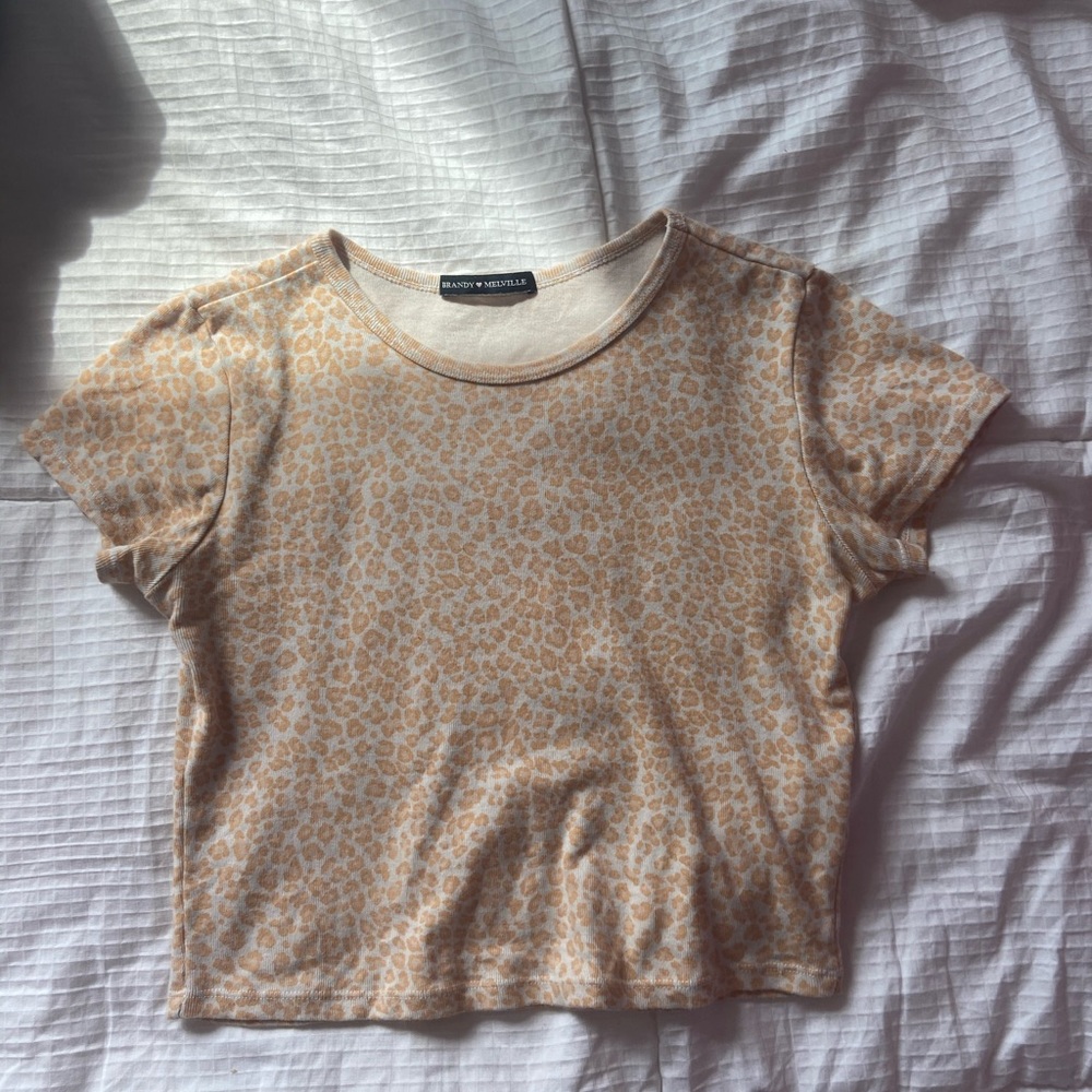 RARE Brandy Melville Orange/Pink Cheetah Top